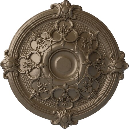 Ekena Millwork Hamilton Ceiling Medallion (Fits Canopies up to 3 3/4"), 17 3/8"OD x 1 3/4"P, Warm Silver CM17HAWSS